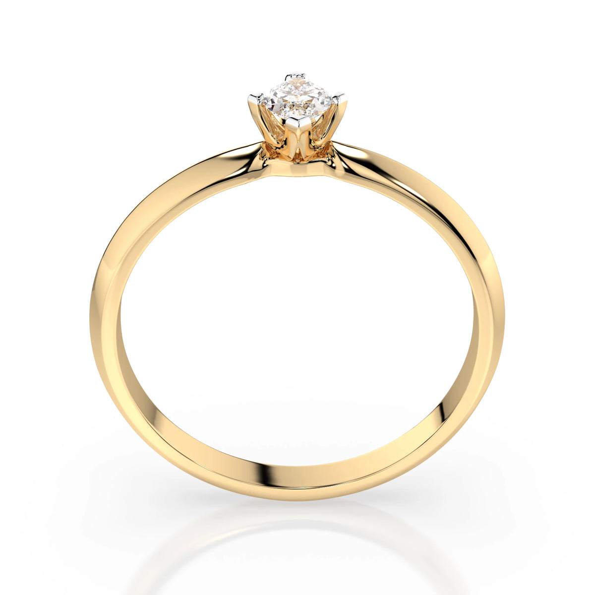 Inel de Logodnă Solitaire din Aur, Diamant Marquise 0,10 CT