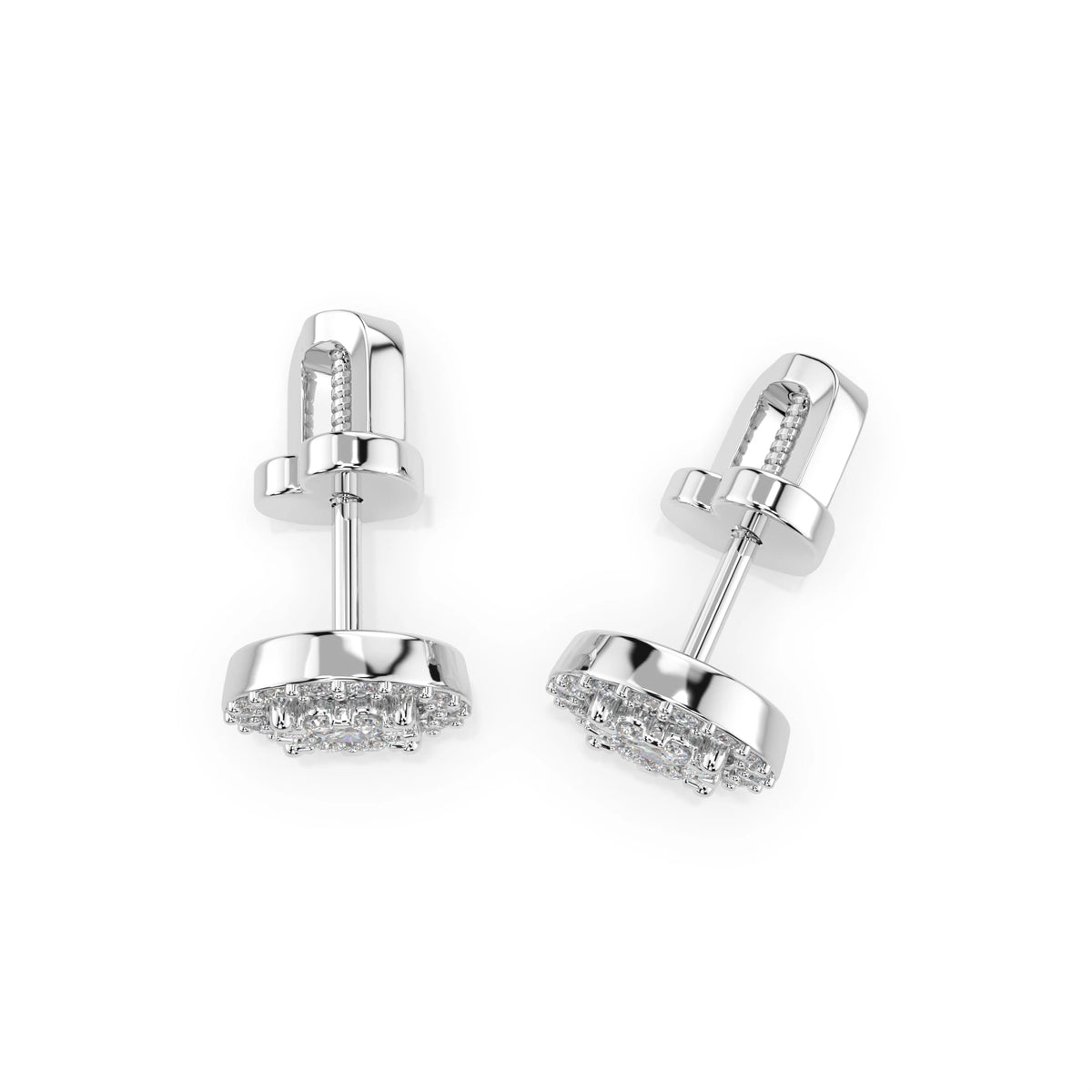 Cercei din Aur cu Diamante, Forma Rotund Briliant, 0,36 CT