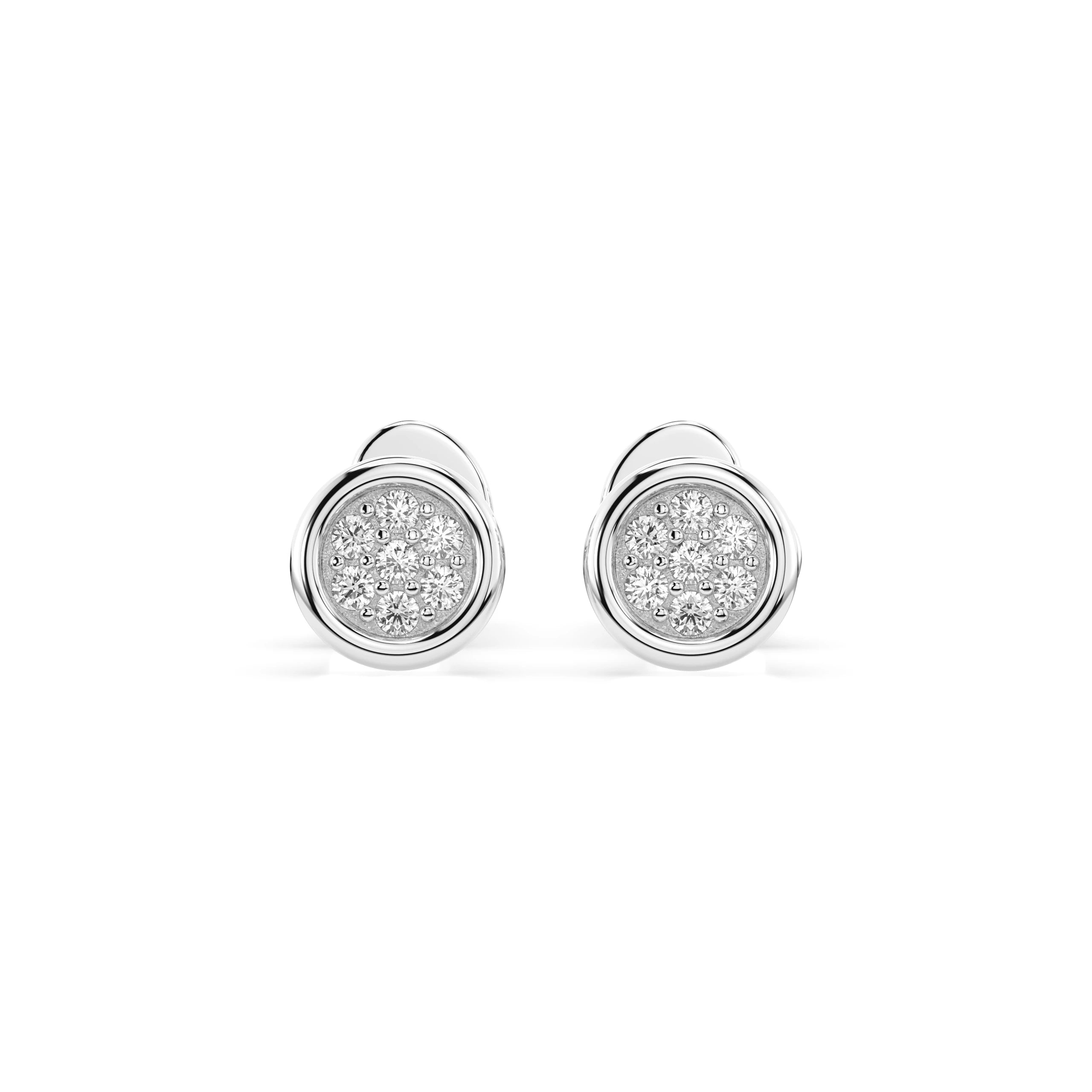 Cercei din Aur cu Diamante Rotunde Briliant 0.08 CT