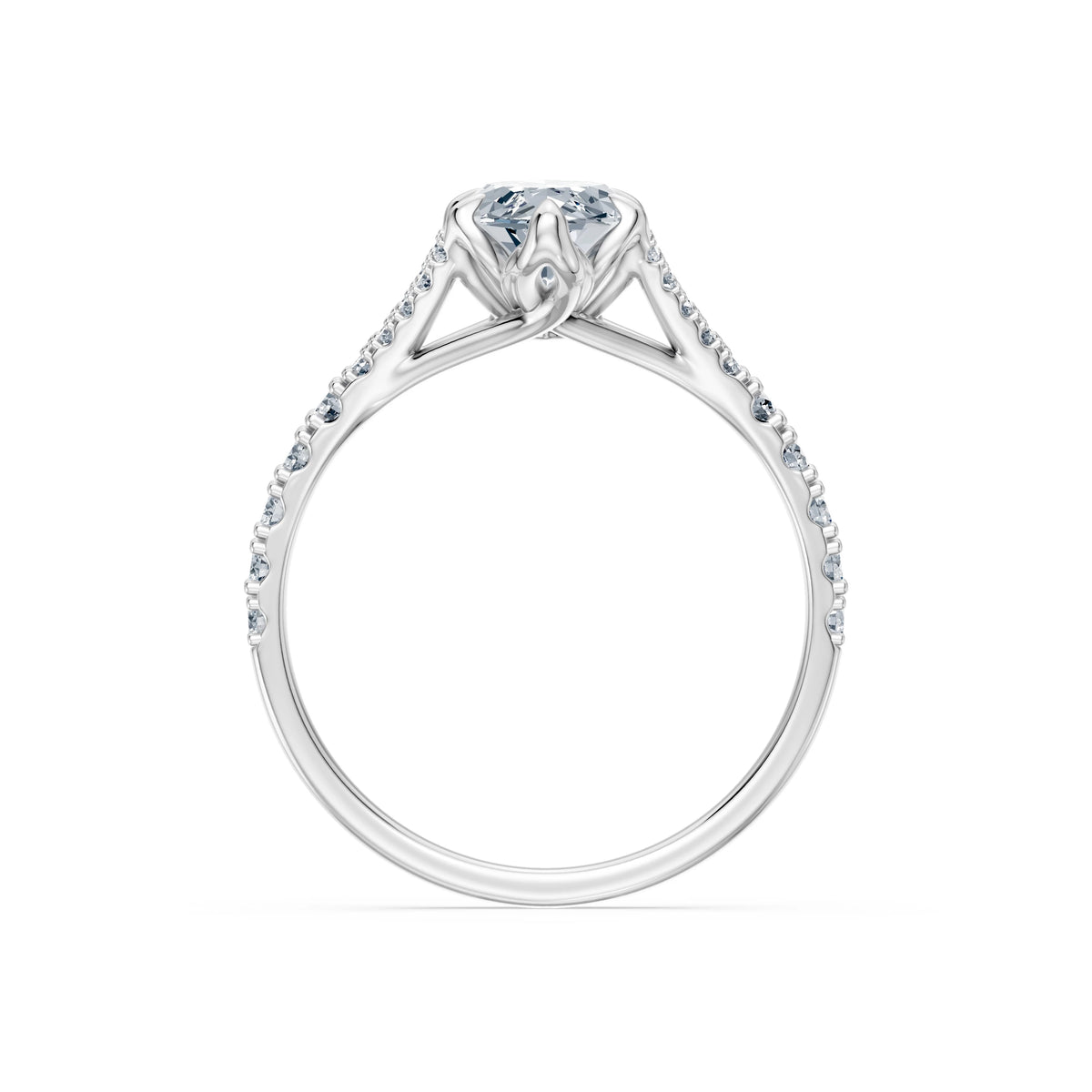 Inel de Logodnă din Aur cu Diamant Central Marquise și Diamante Laterale 1,81 CT