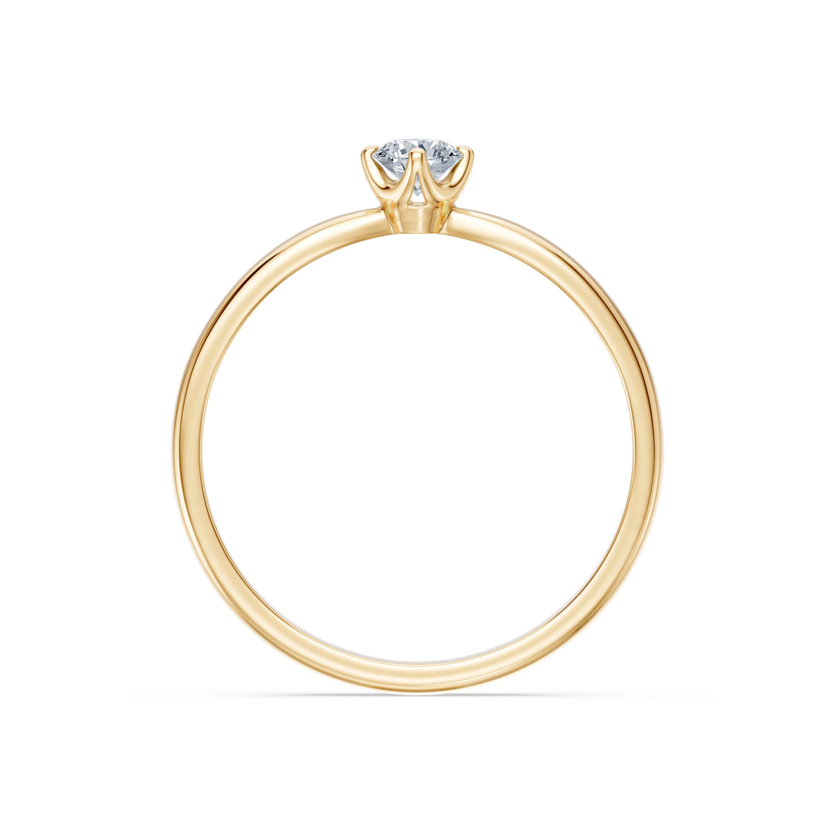 Inel de Logodnă Solitaire din Aur, Diamant Rotund Briliant 0,20 CT