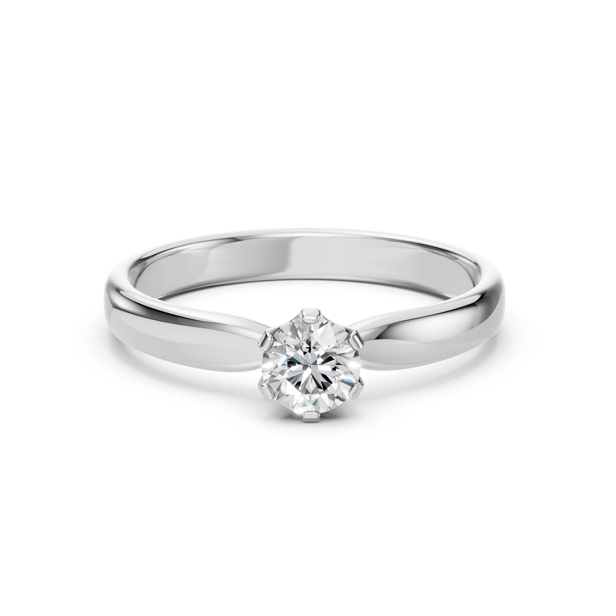 Inel de Logodnă Solitaire din Aur, Diamant Rotund Briliant 0,45 CT