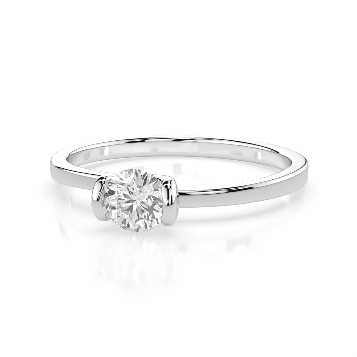 Inel de Logodnă Solitaire din Aur, Diamant Rotund Briliant 0,30 CT