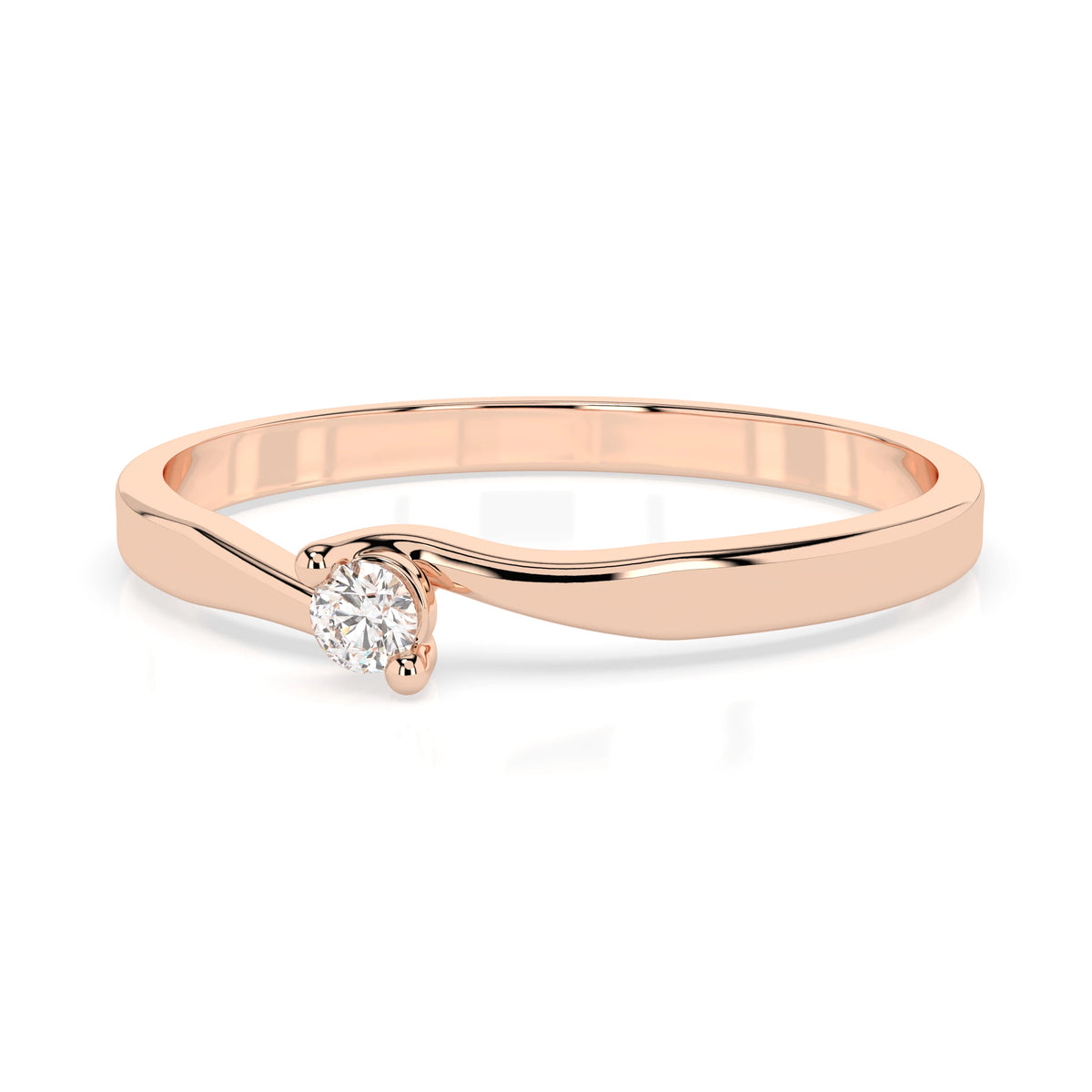 Inel de Logodnă Solitaire din Aur, Diamant Rotund Briliant 0,04 CT