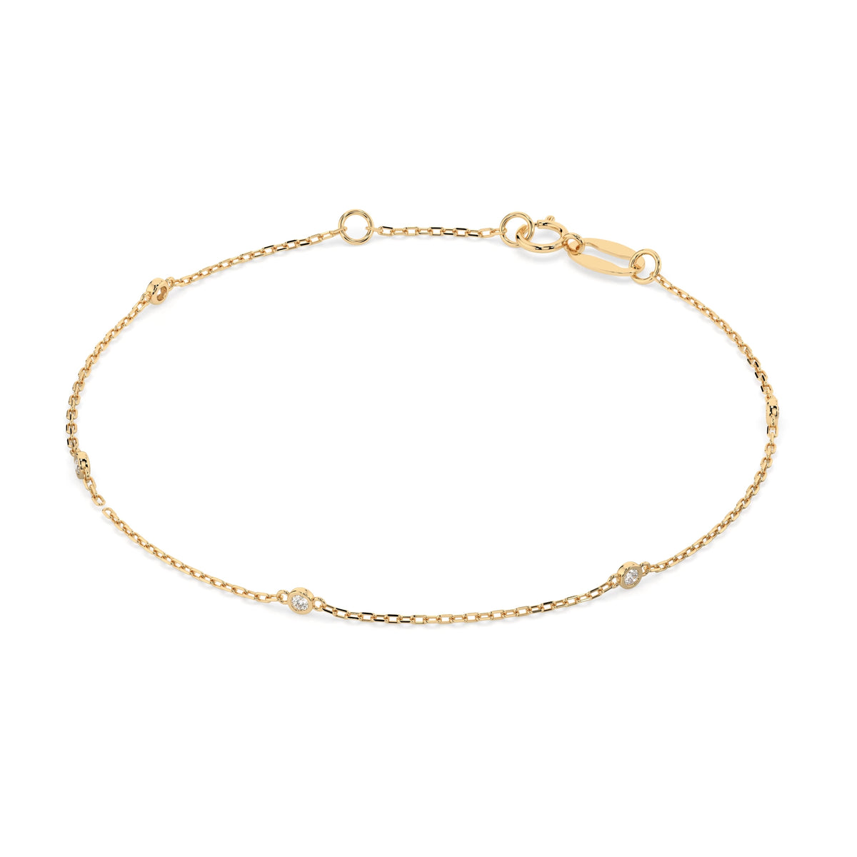 Brățară din Aur cu Diamante, Forma Rotund Briliant, 0,07 CT