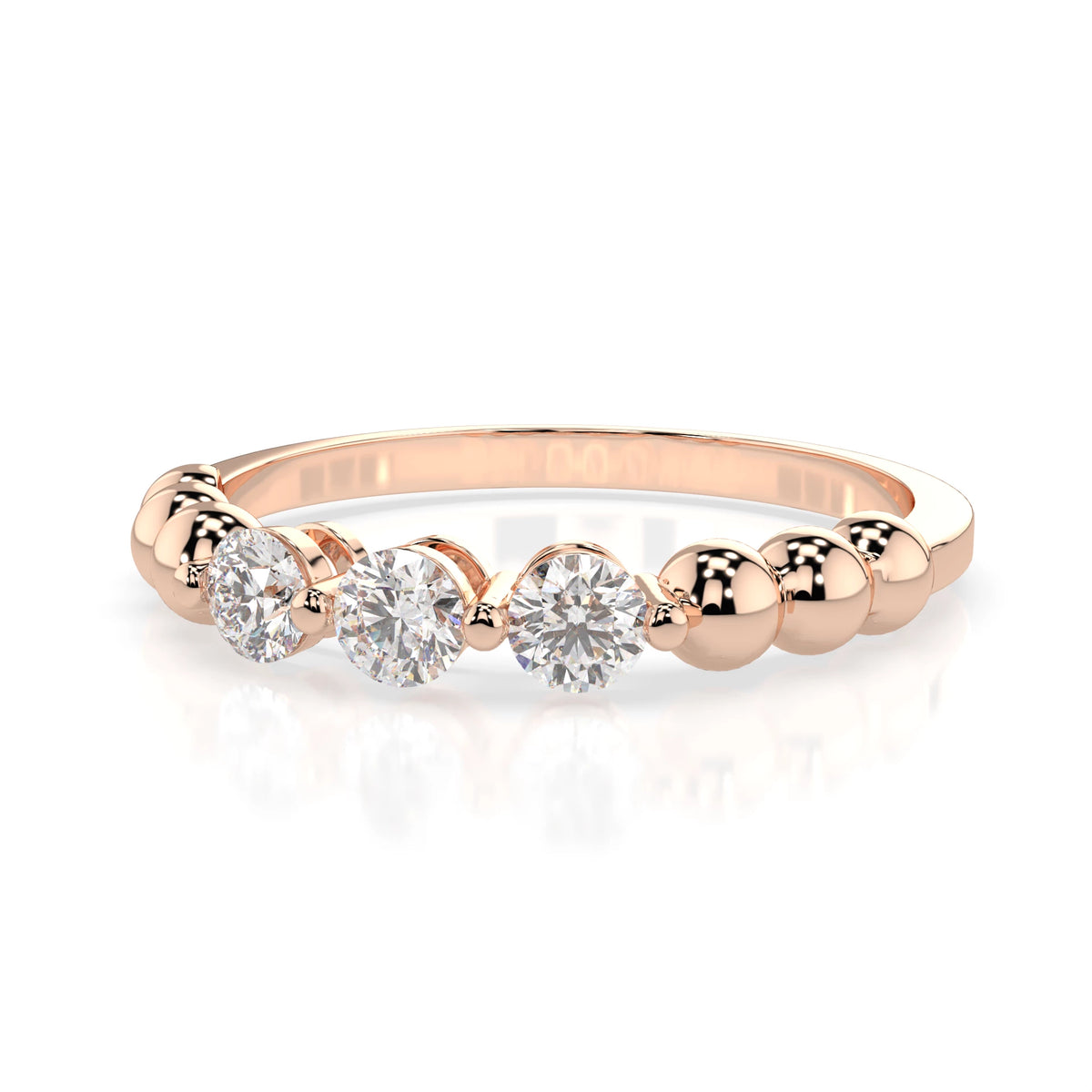 Inel din Aur cu Diamante, Forma Rotund Briliant, 0,39 CT