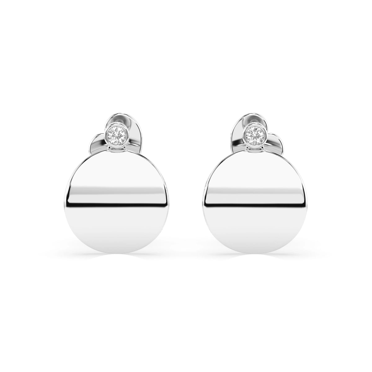 Cercei din Aur cu Diamante, Forma Rotund Briliant, 0,04 CT