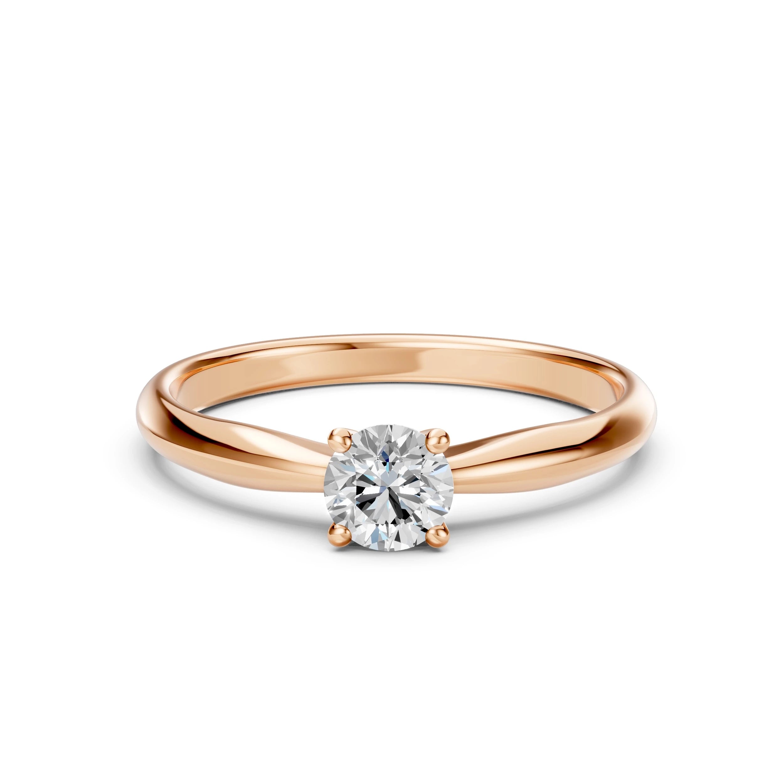 Inel de Logodnă Solitaire din Aur, Diamant Rotund Briliant 0.40 CT