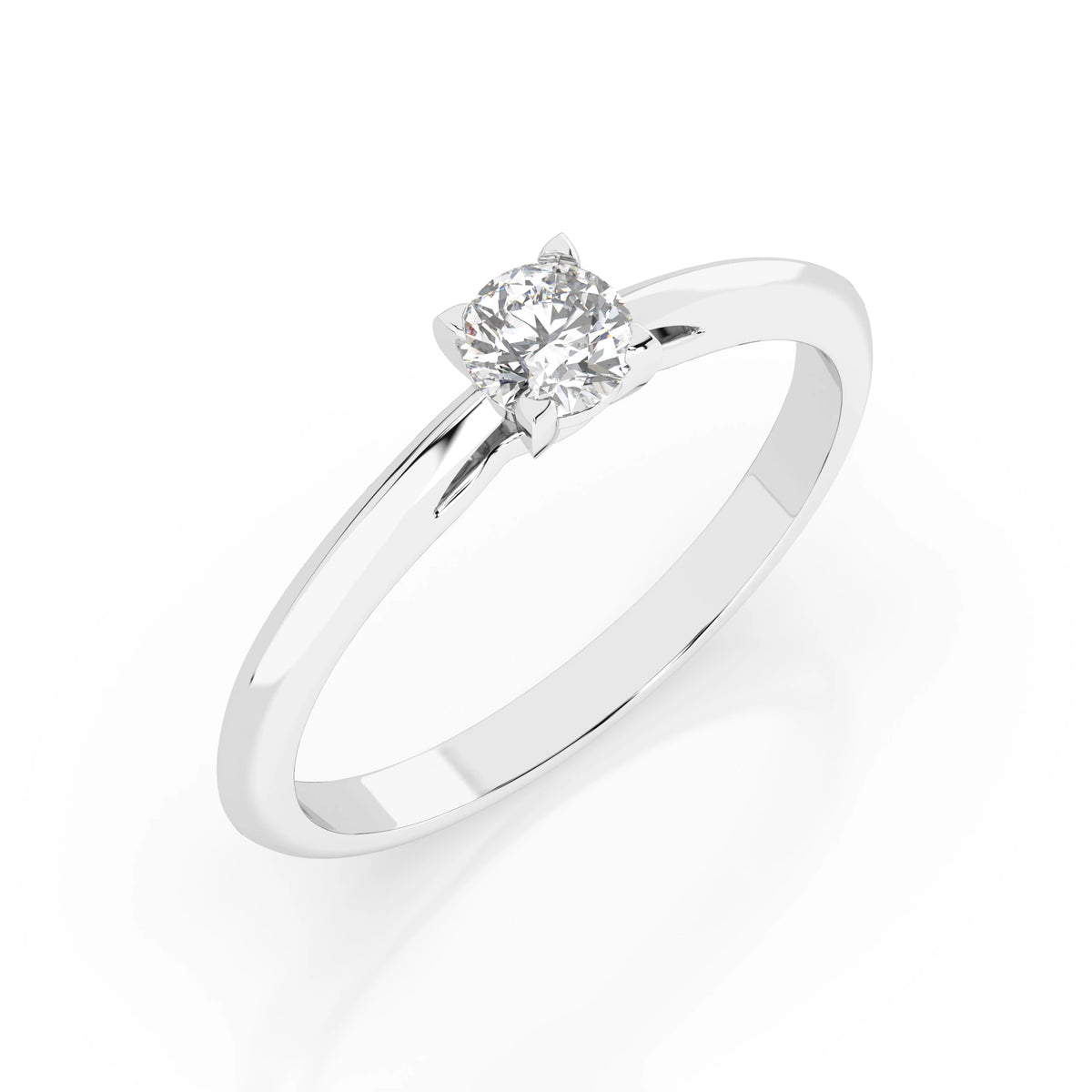 Inel de Logodnă Solitaire din Aur, Diamant Rotund Briliant 0,30 CT