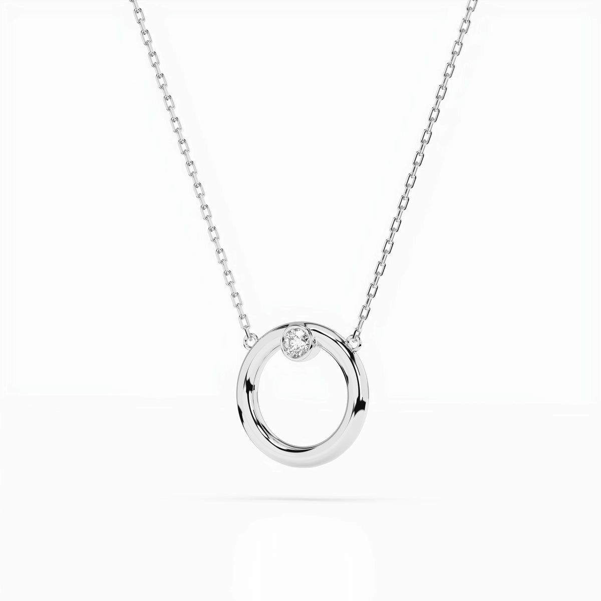 Colier din Aur cu Diamant, Forma Rotund Briliant, 0,03 CT