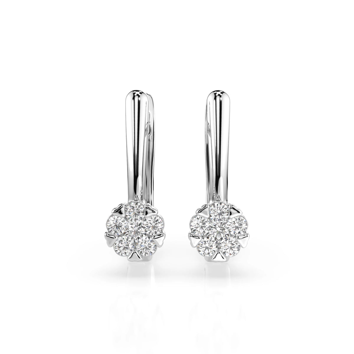Cercei din Aur cu Diamante, Forma Rotund Briliant, 0,26 CT