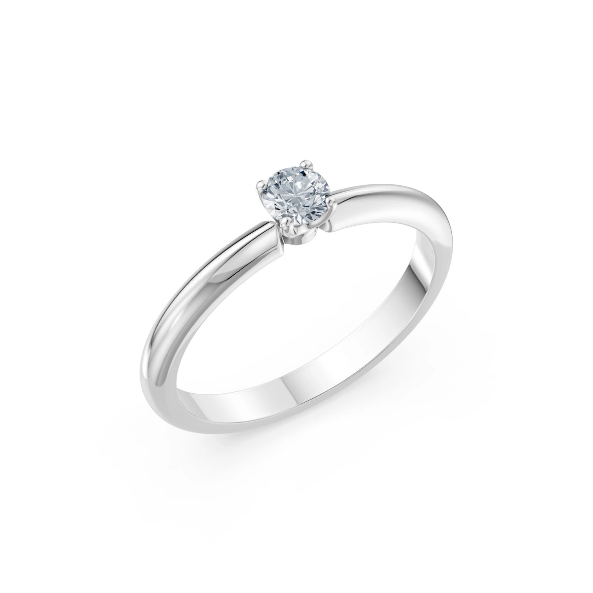 Inel de Logodnă Solitaire din Aur, Diamant Rotund Briliant 0,20 CT