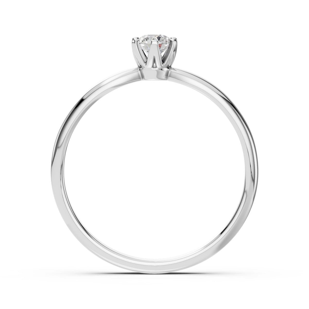 Inel de Logodnă Solitaire din Aur, Diamant Rotund Briliant 0,15 CT