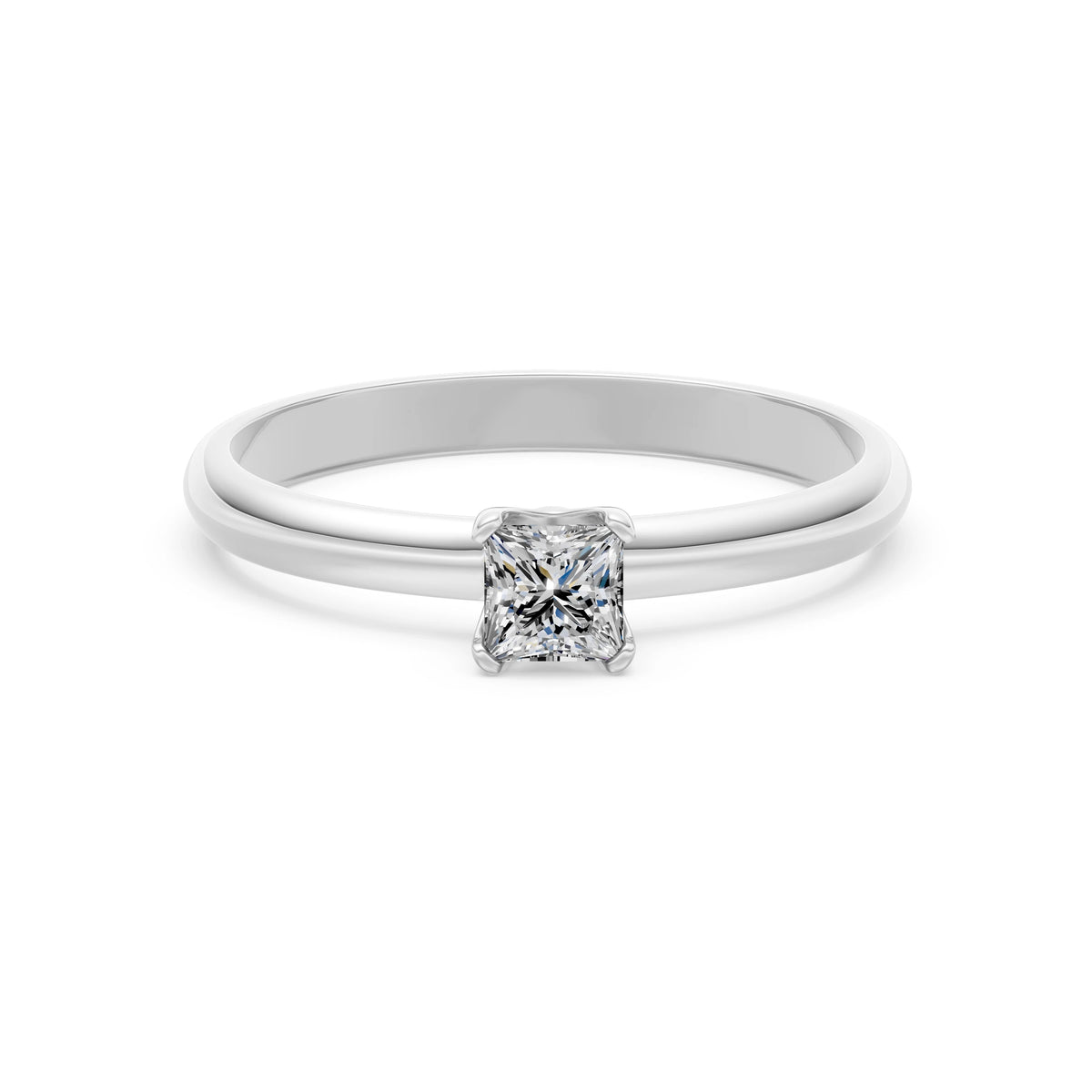Inel de Logodnă Solitaire din Aur, Diamant Princess 0,40 CT