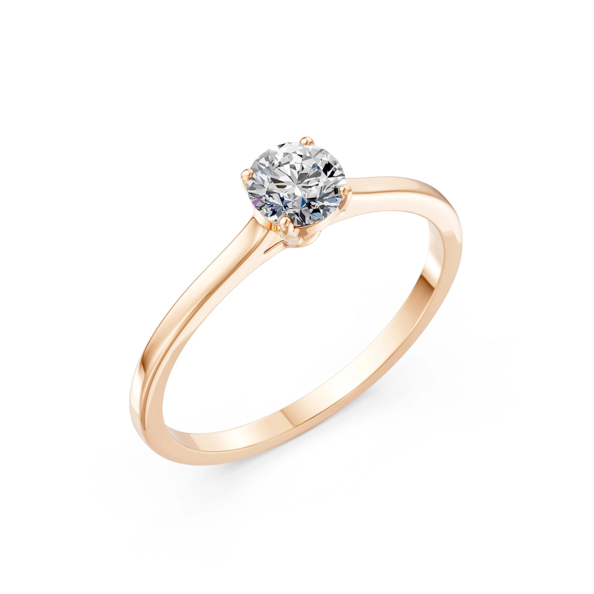 Inel de Logodnă Solitaire din Aur, Diamant Rotund Briliant 0,50 CT