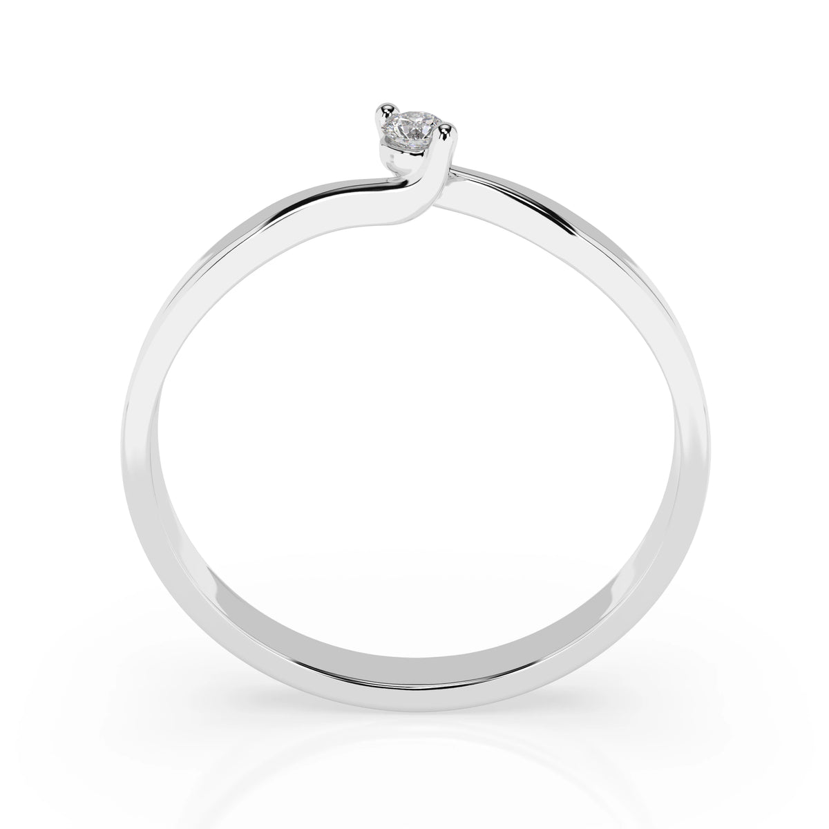 Inel de Logodnă Solitaire din Aur, Diamant Rotund Briliant 0,04 CT