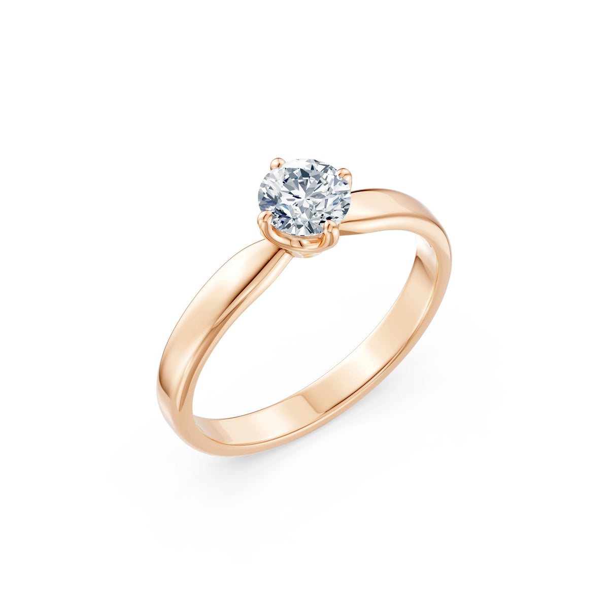 Inel de Logodnă Solitaire din Aur, Diamant Rotund Briliant 0,45 CT