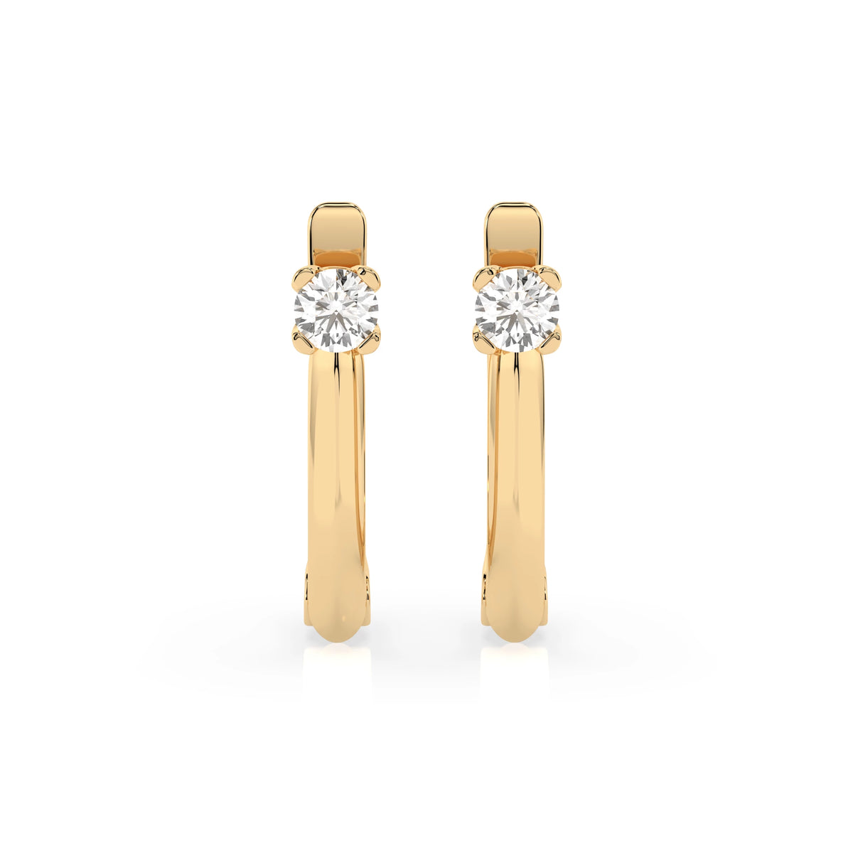Cercei din Aur cu Diamante, Forma Rotund Briliant, 0,20 CT