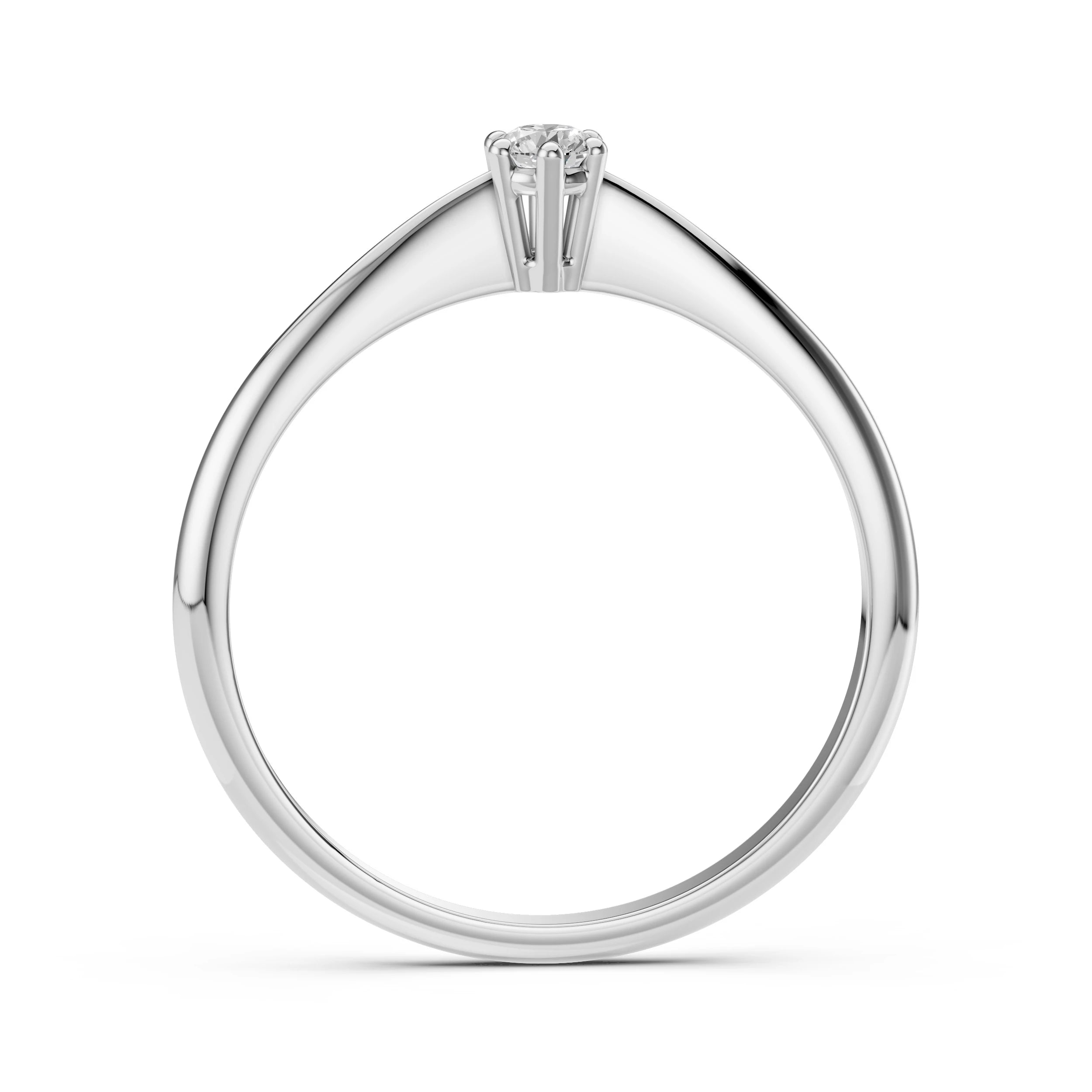 Inel de Logodnă Solitaire din Aur, Diamant Rotund Briliant 0.10 CT