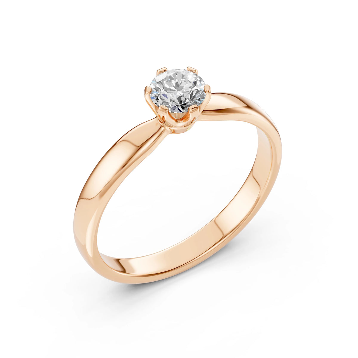 Inel de Logodnă Solitaire din Aur, Diamant Rotund Briliant 0,45 CT