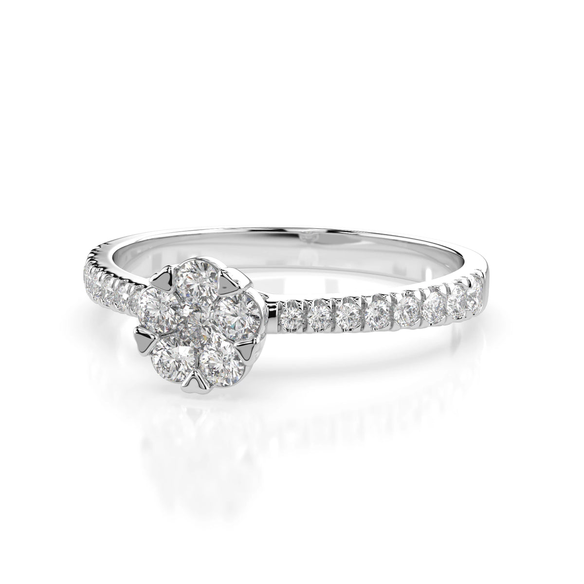 Inel din Aur cu Diamante, Forma Rotund Briliant, 0,41 CT