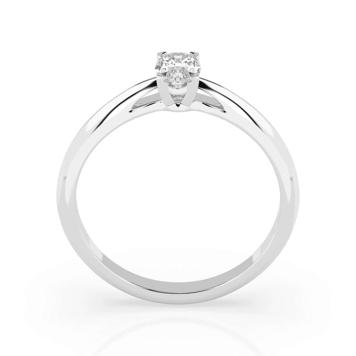 Inel de Logodnă Solitaire din Aur, Diamant Oval 0,30 CT