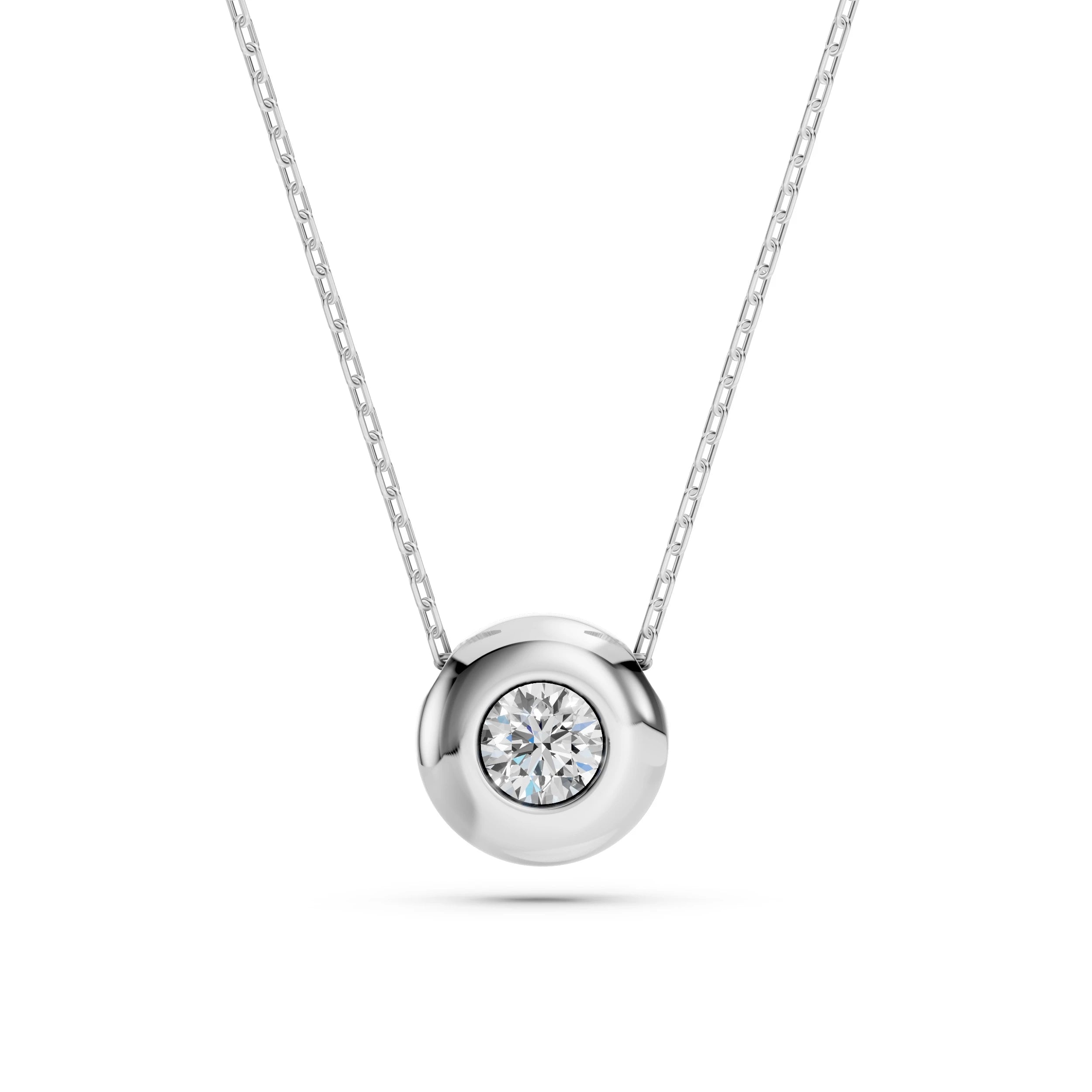 Colier din Aur cu Diamant Rotund Briliant 0.15 CT