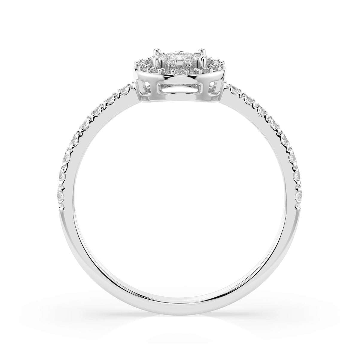Inel din Aur cu Diamante, Forma Rotund Briliant, 0,27 CT