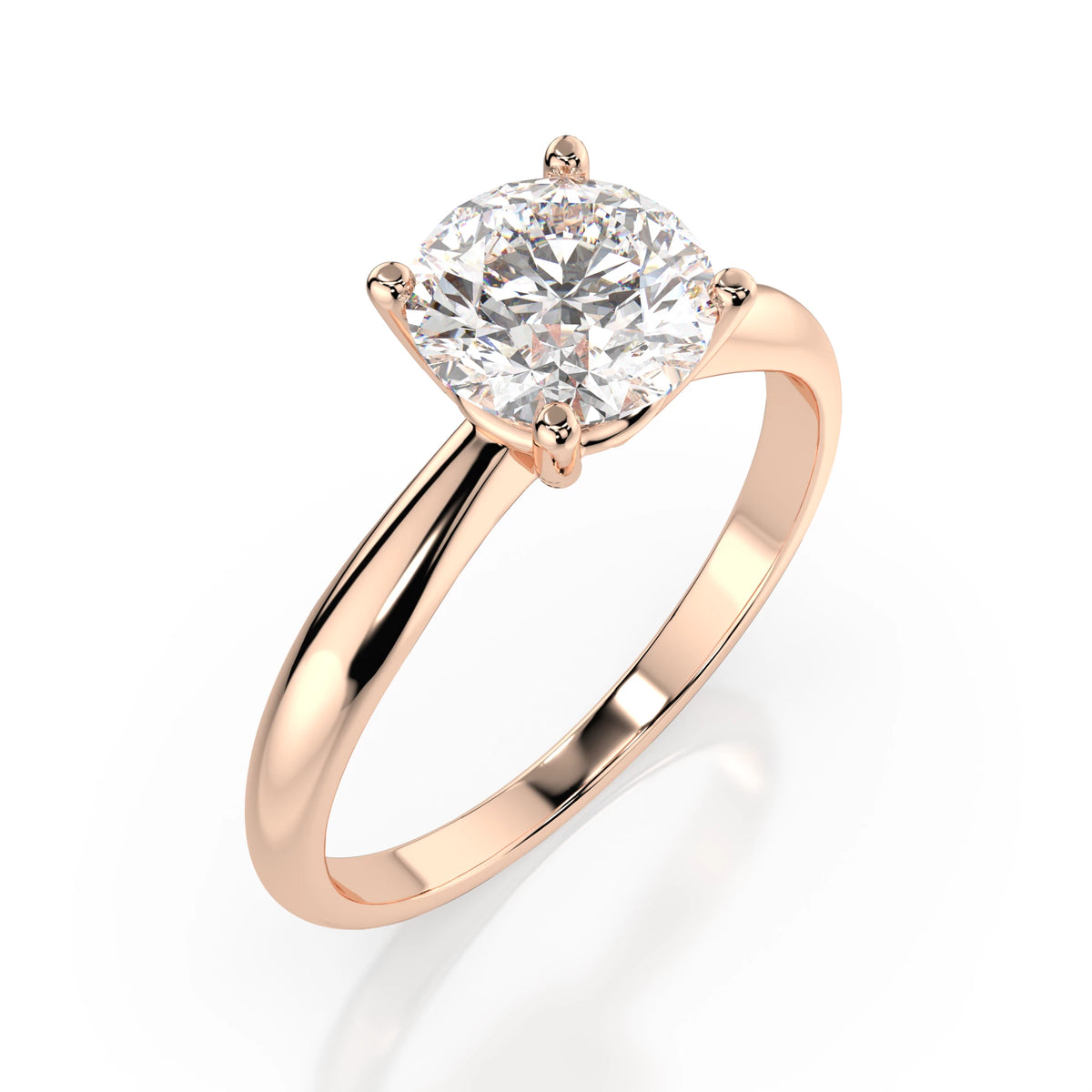 Inel de Logodnă Solitaire din Aur, Diamant Rotund Briliant 1,00 CT