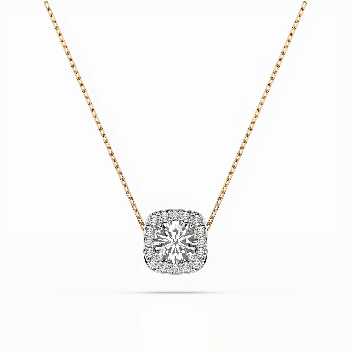 Colier din Aur cu Diamante, Forma Rotund Briliant, 0,50 CT