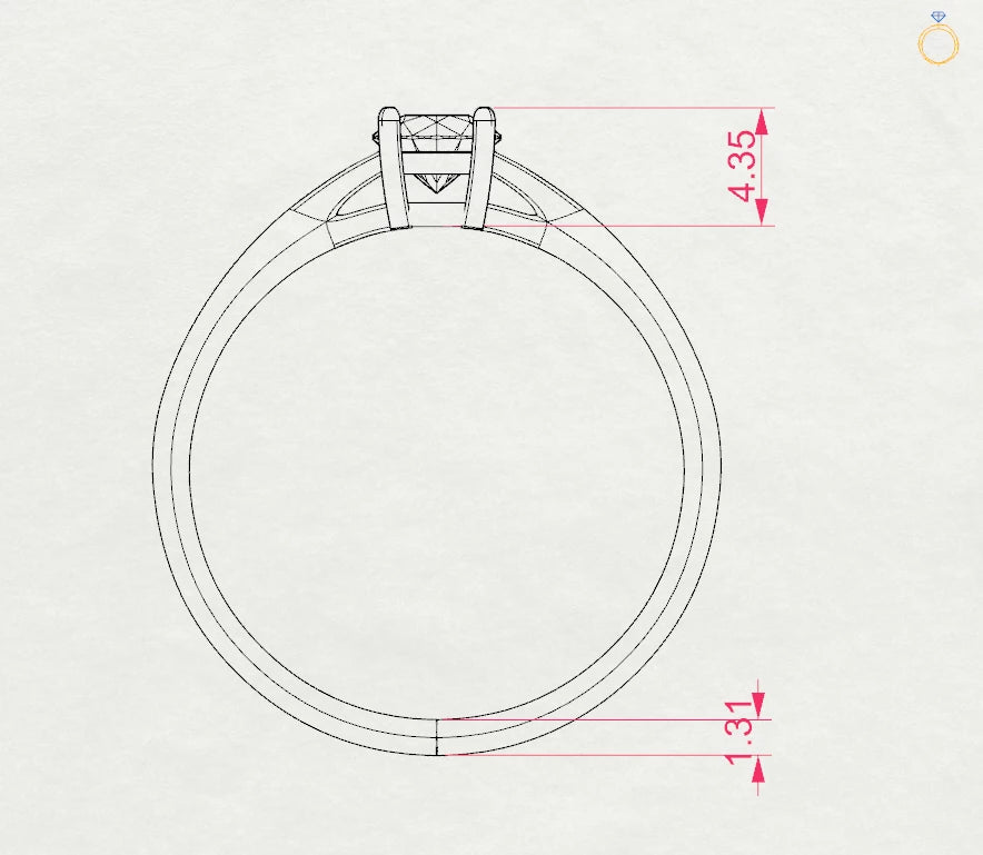 Inel de Logodnă Solitaire din Aur, Diamant Rotund Briliant 0,35 CT