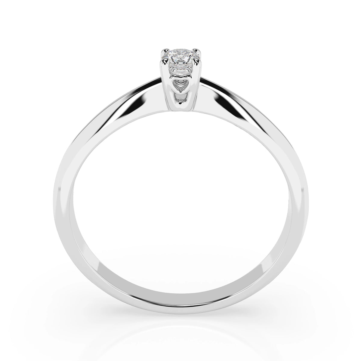 Inel de Logodnă Solitaire din Aur, Diamant Rotund Briliant 0,06 CT