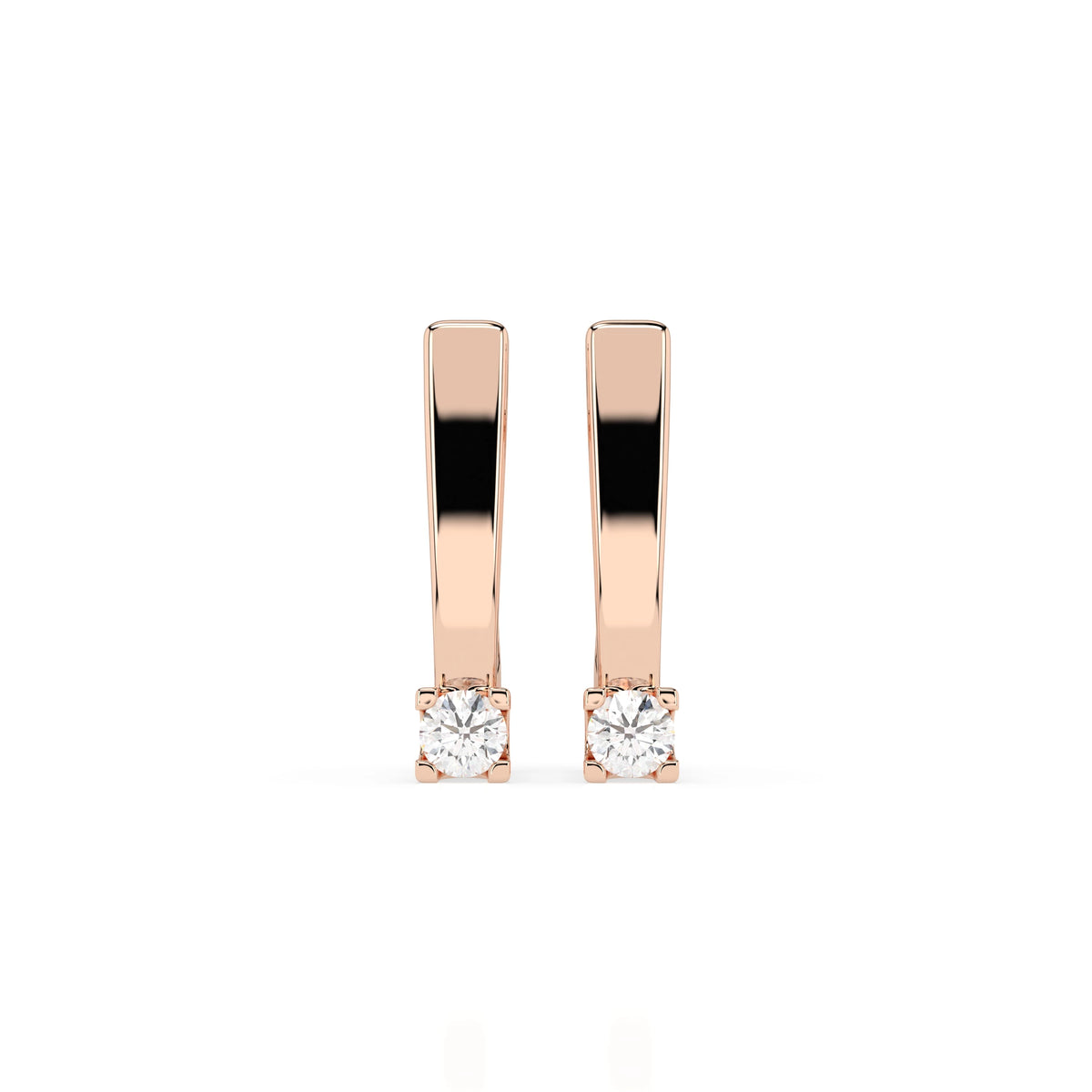 Cercei din Aur cu Diamante, Forma Rotund Briliant, 0,15 CT