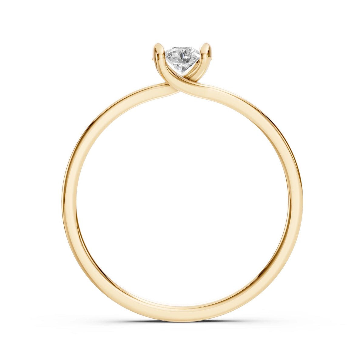Inel de Logodnă Solitaire din Aur, Diamant Rotund Briliant 0,20 CT