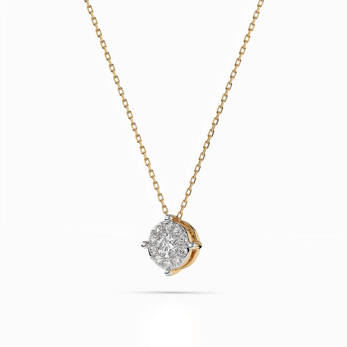 Colier din Aur cu Diamante, Forma Rotund Briliant, 0,11 CT