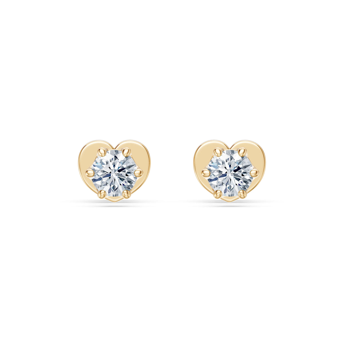 Cercei din Aur cu Diamante, Forma Rotund Briliant, 0,30 CT