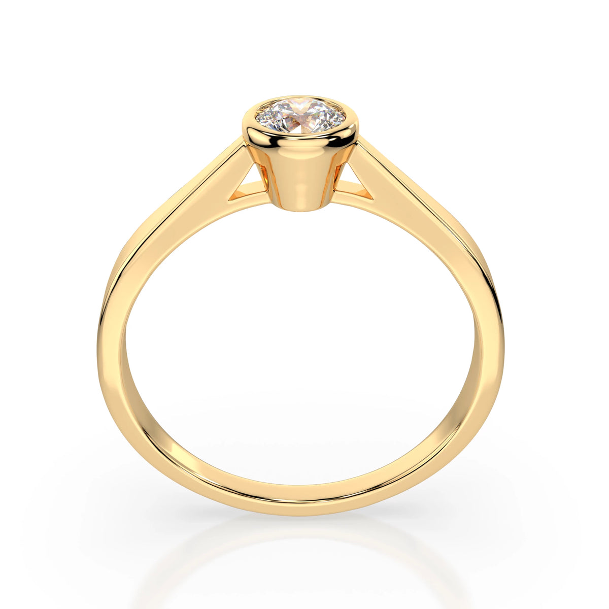 Inel de Logodnă Solitaire din Aur, Diamant Rotund Briliant 0,20 CT