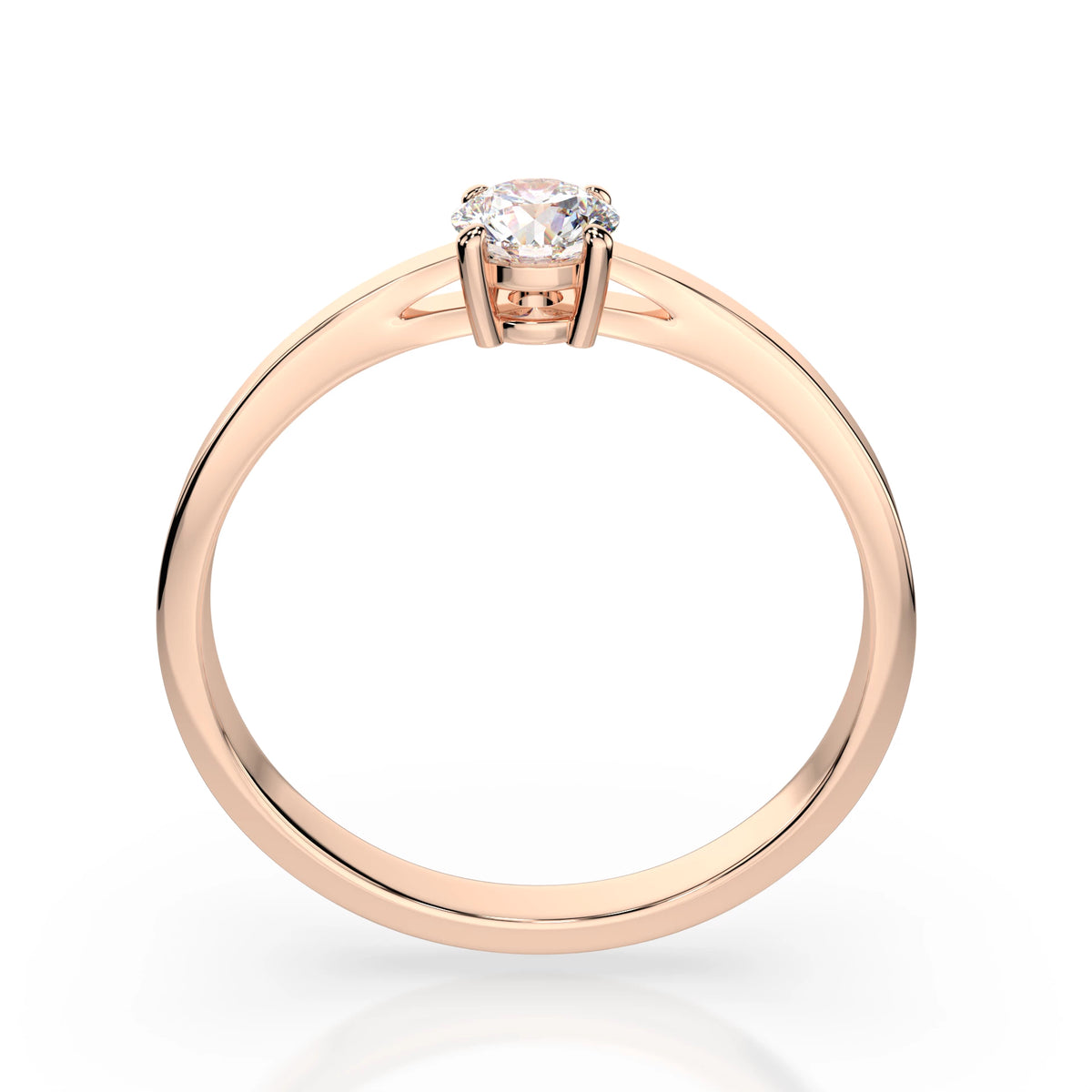 Inel de Logodnă Solitaire din Aur, Diamant Rotund Briliant 0,25 CT