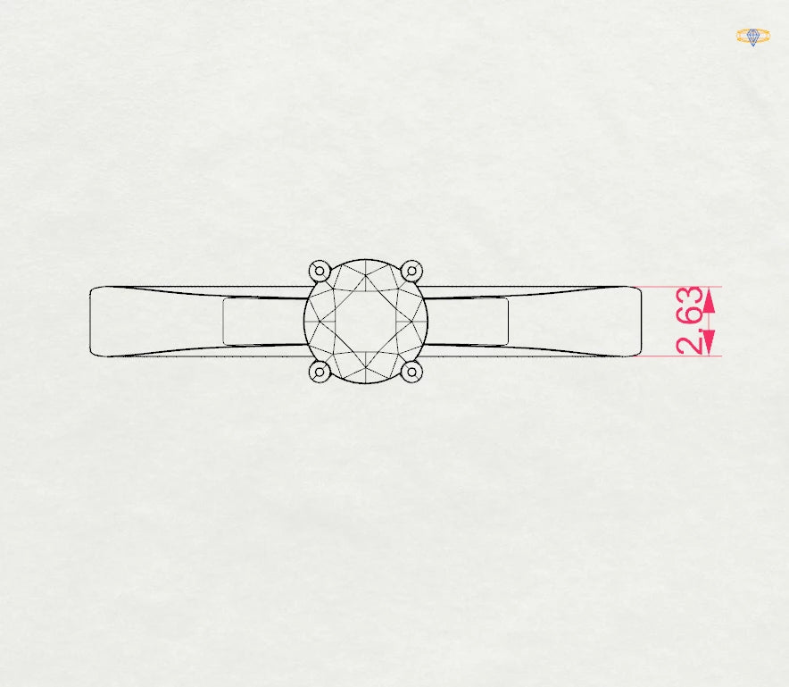 Inel de Logodnă Solitaire din Aur, Diamant Rotund Briliant 0,45 CT