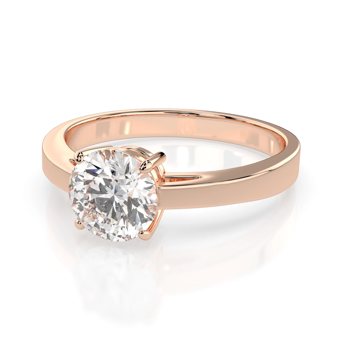 Inel de Logodnă Solitaire din Aur, Diamant Rotund Briliant 0,70 CT