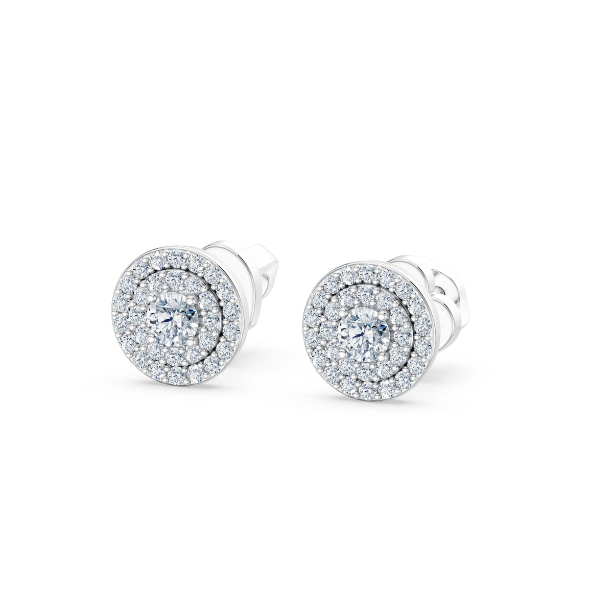 Cercei din Aur cu Diamante, Forma Rotund Briliant, 0,47 CT