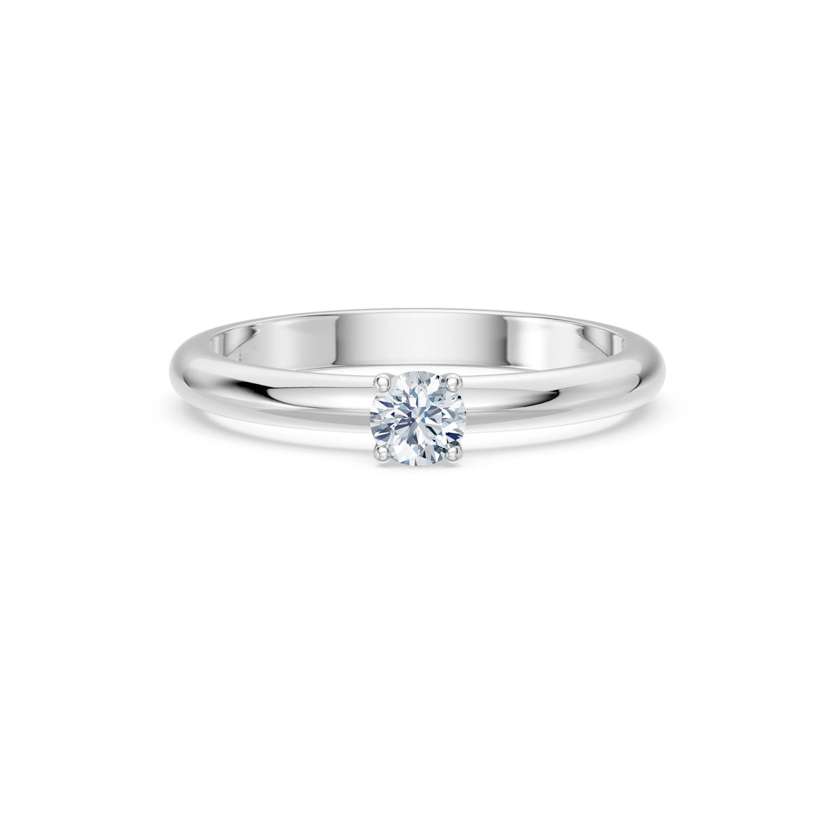 Inel de Logodnă Solitaire din Aur, Diamant Rotund Briliant 0,20 CT