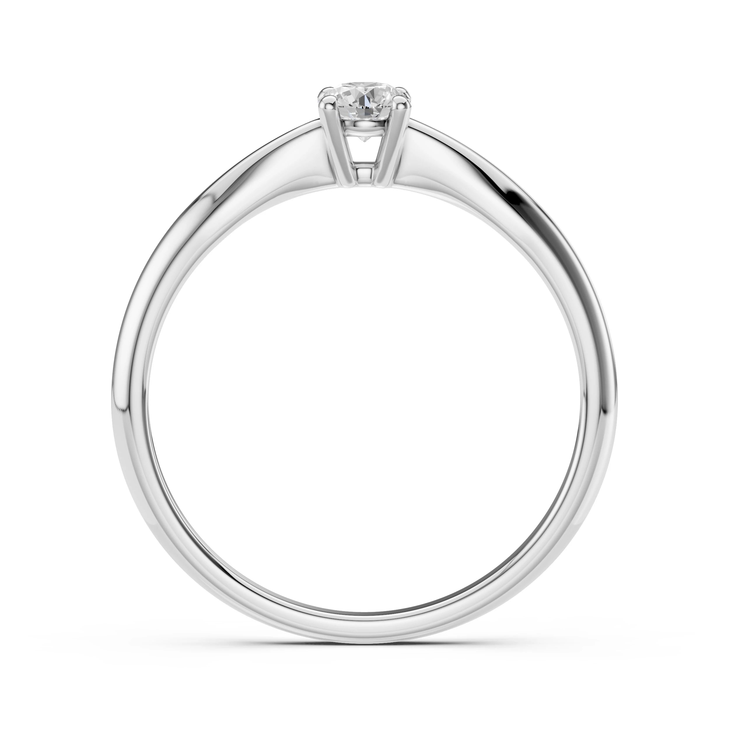 Inel de Logodnă Solitaire din Aur, Diamant Rotund Briliant 0.20 CT