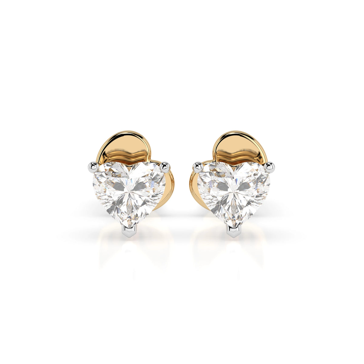 Cercei din Aur cu Diamante, Forma Inimă, 0,60 CT