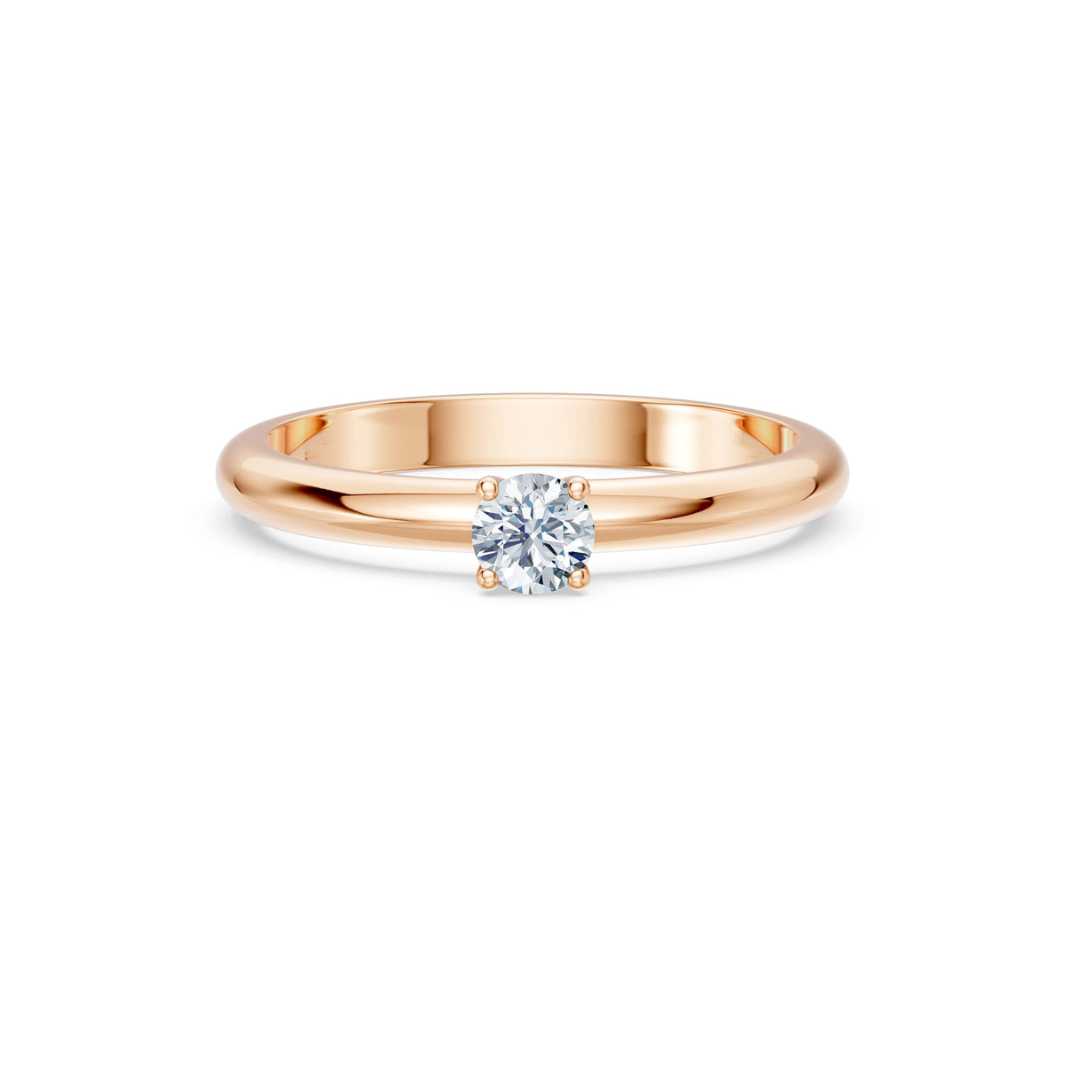 Inel de Logodnă Solitaire din Aur, Diamant Rotund Briliant 0,20 CT