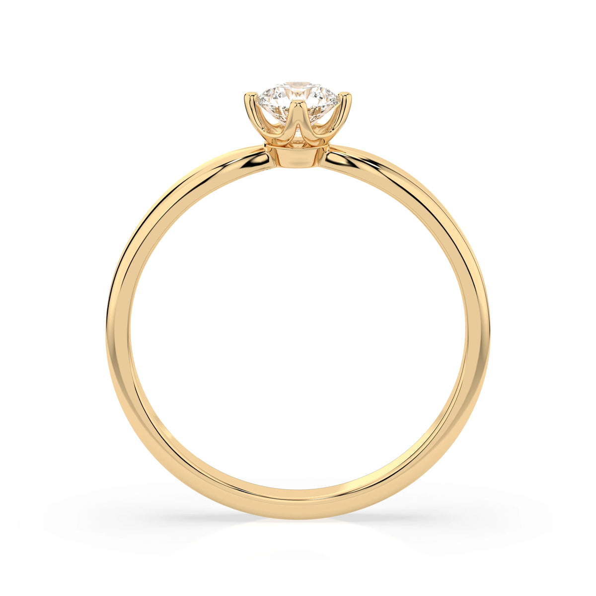 Inel de Logodnă Solitaire din Aur, Diamant Rotund Briliant 0,25 CT