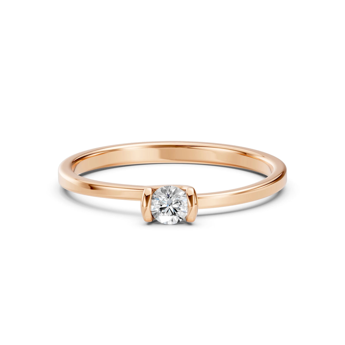 Inel de Logodnă Solitaire din Aur, Diamant Rotund Briliant 0,20 CT