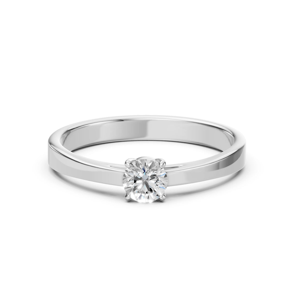 Inel de Logodnă Solitaire din Aur, Diamant Rotund Briliant 0,45 CT