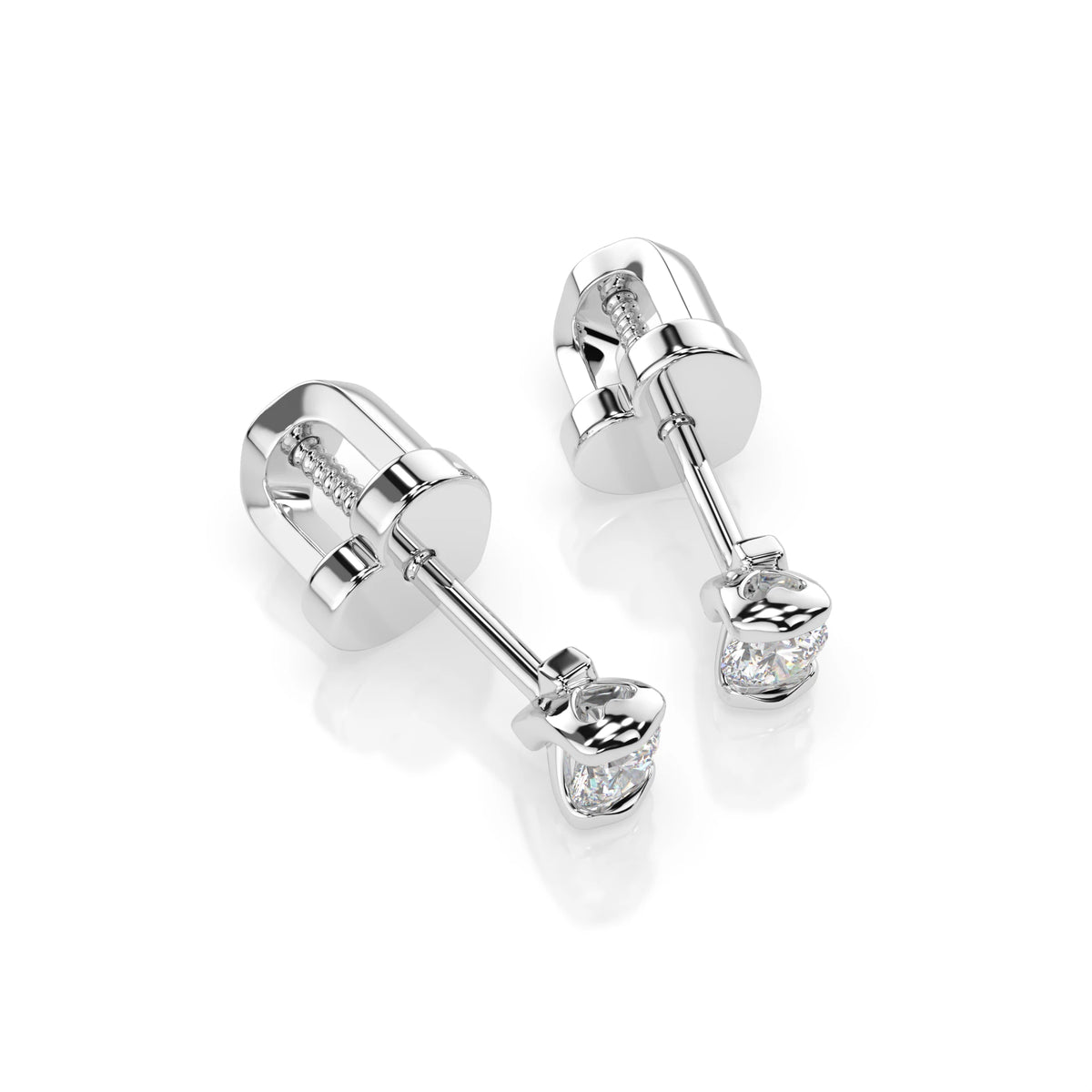 Cercei din Aur cu Diamante, Forma Rotund Briliant, 0,12 CT