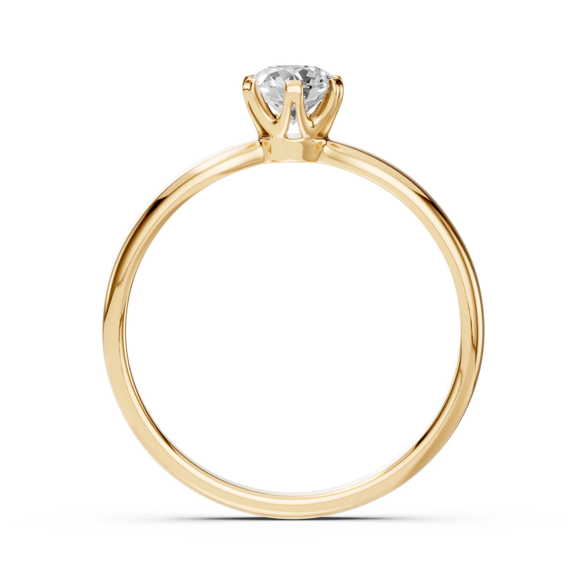 Inel de Logodnă Solitaire din Aur, Diamant Rotund Briliant 0,45 CT
